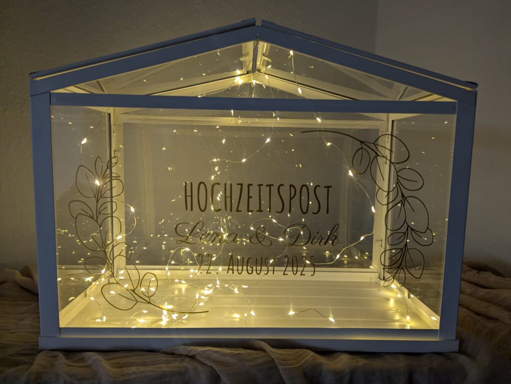Gewächshaus „Hochzeitspost“ zur Miete